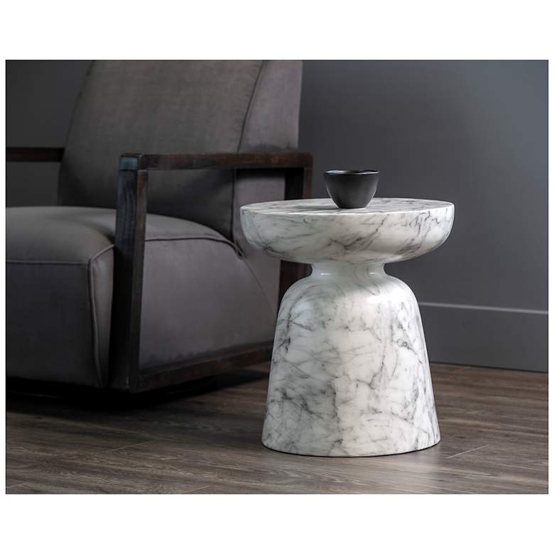 Image 4 Sunpan Lucida End Table Marble Look White more views