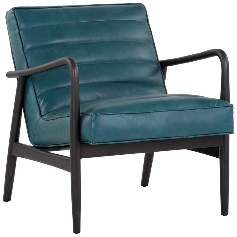 Image 2 Sunpan Lyric Lounge Chair Vintage Peacock Leather