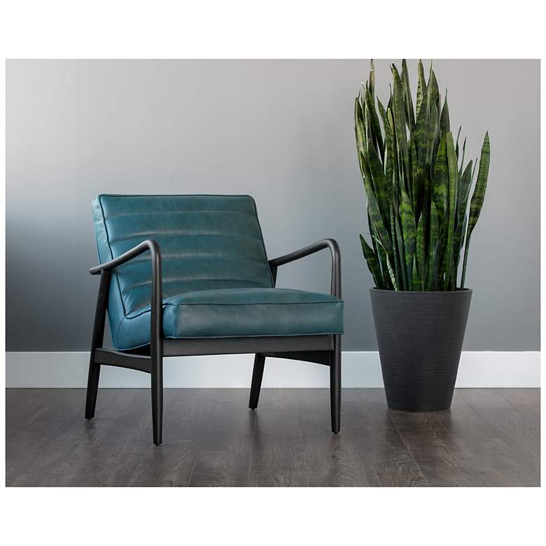 Image 1 Sunpan Lyric Lounge Chair Vintage Peacock Leather