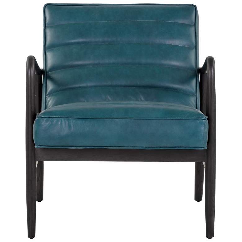 Image 3 Sunpan Lyric Lounge Chair Vintage Peacock Leather more views