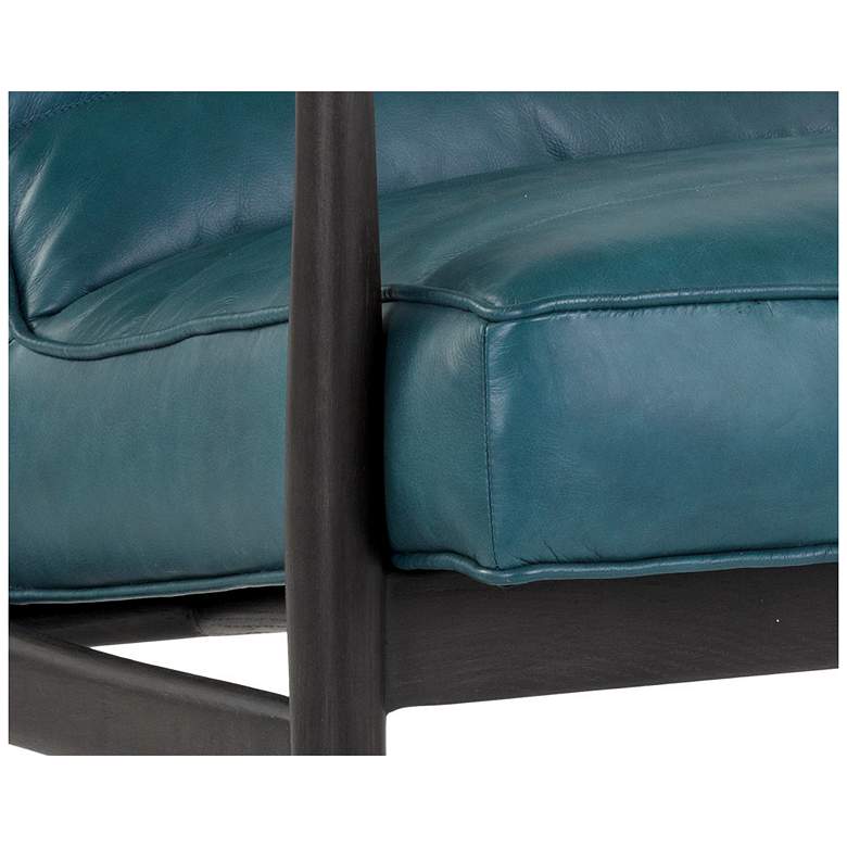 Image 6 Sunpan Lyric Lounge Chair Vintage Peacock Leather more views