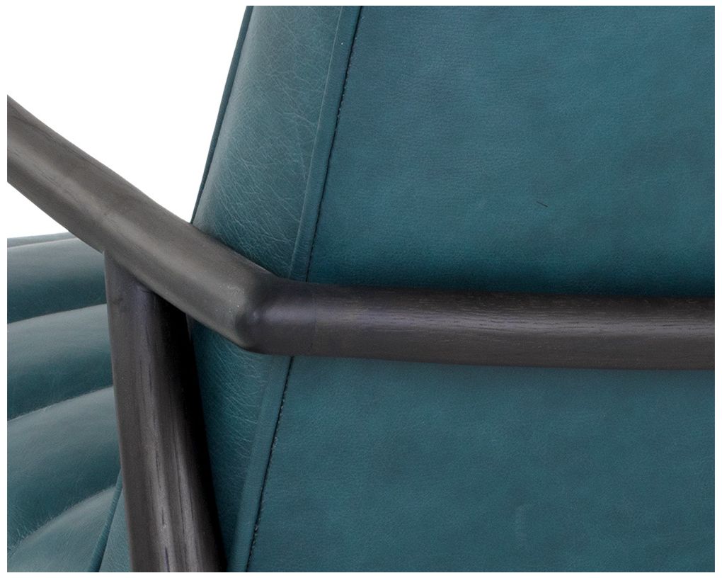 Sunpan Lyric Lounge Chair Vintage Peacock Leather