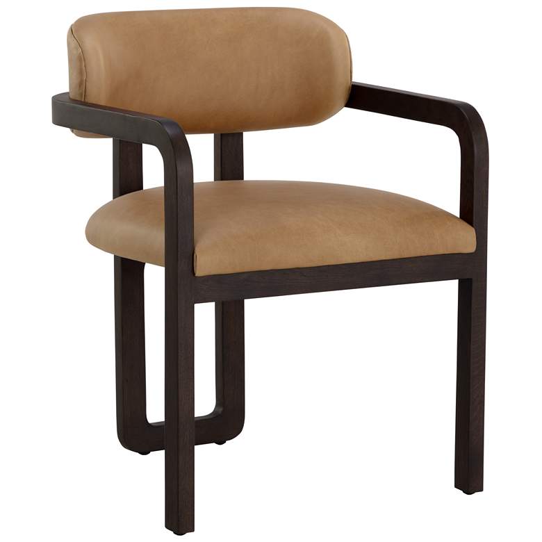 Image 1 Sunpan Madrone Dining Armchair Brown Ludlow Sesame Leather