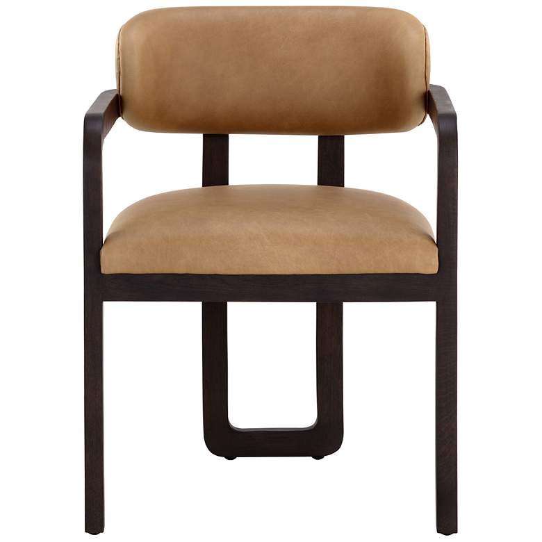 Image 3 Sunpan Madrone Dining Armchair Brown Ludlow Sesame Leather more views