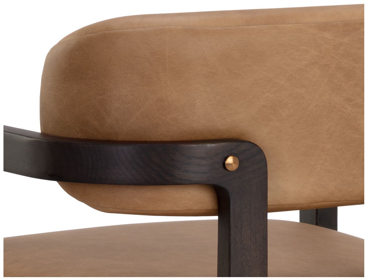 Sunpan Madrone Dining Armchair Brown Ludlow Sesame Leather