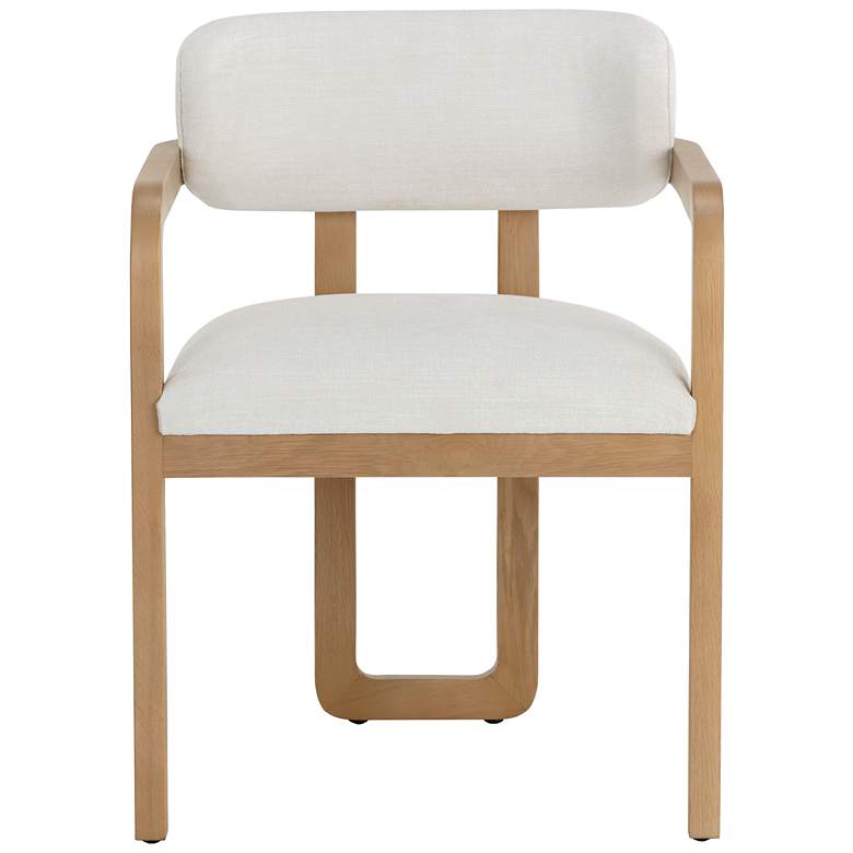 Image 3 Sunpan Madrone Dining Armchair Rustic Oak Heather Ivory Tweed more views