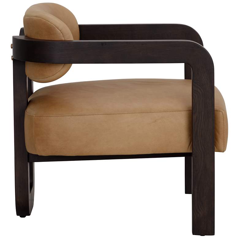 Image 3 Sunpan Madrone Lounge Chair Brown Ludlow Sesame Leather more views