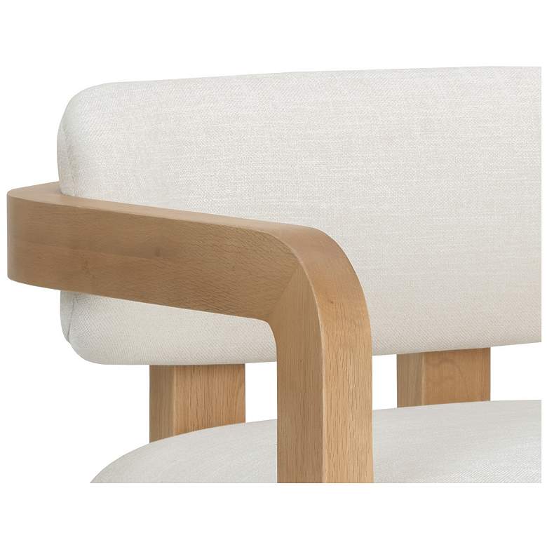 Image 6 Sunpan Madrone Lounge Chair Rustic Oak Heather Ivory Tweed more views
