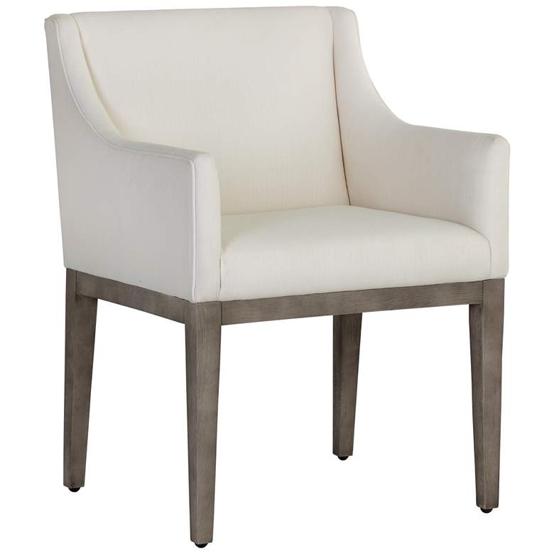 Image 1 Sunpan Malik Dining Armchair Ash Gray Linoso Ivory