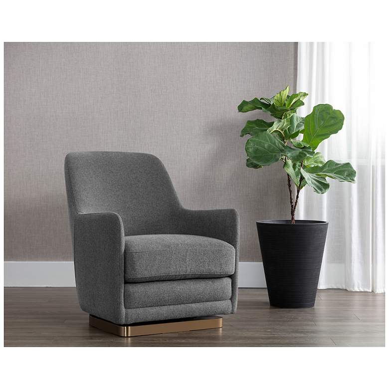 Image 1 Sunpan Marcela Swivel Lounge Chair Belfast Koala Gray