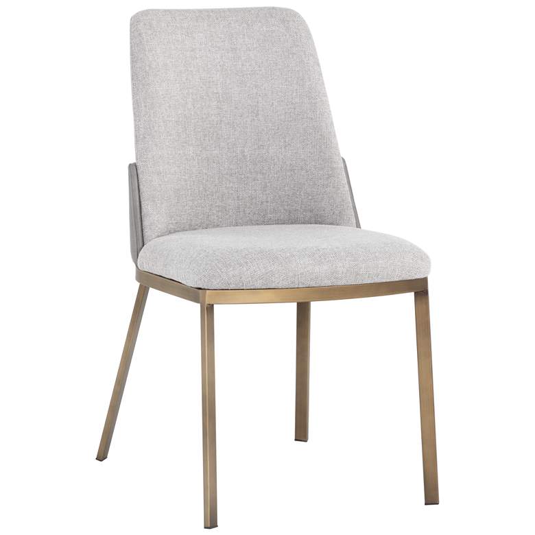 Image 1 Sunpan Marie Dining Chair Belfast Heather Gray and Bravo Metal Set of 2
