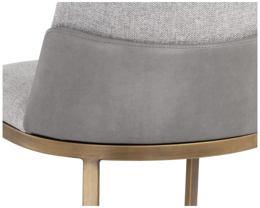 Sunpan Marie Dining Chair Belfast Heather Gray and Bravo Metal Set of 2