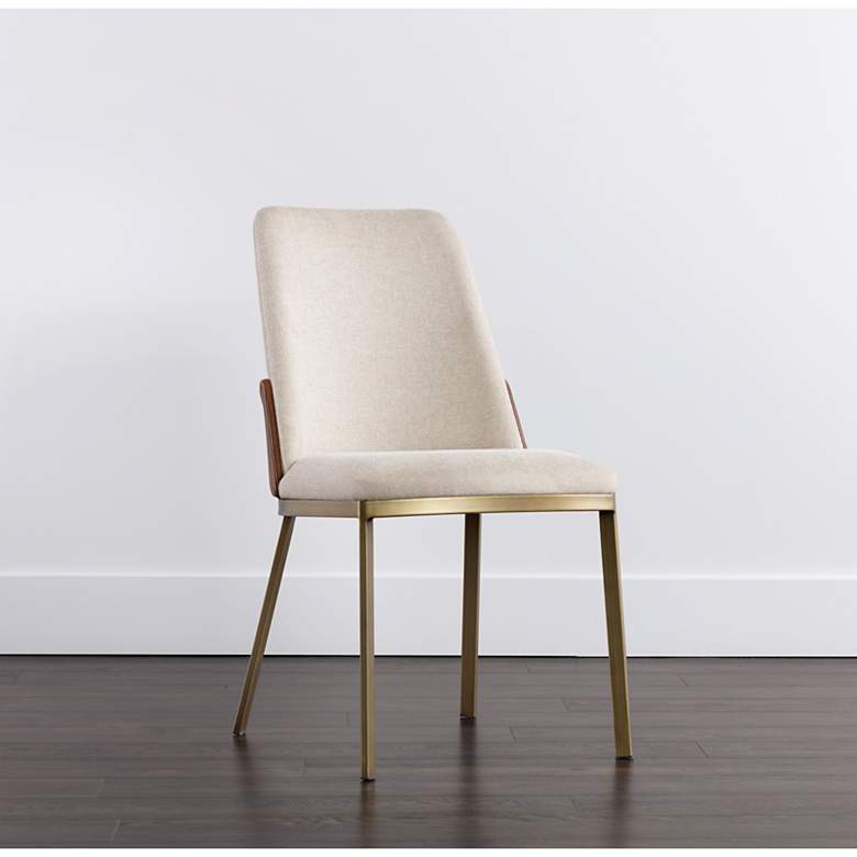 Image 1 Sunpan Marie Dining Chair Belfast Oatmeal and Bravo Cognac Set of 2
