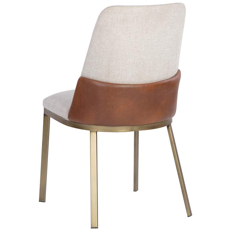 Image 4 Sunpan Marie Dining Chair Belfast Oatmeal and Bravo Cognac Set of 2 more views