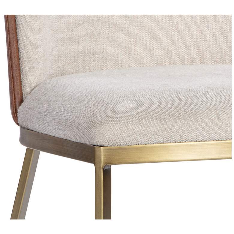 Image 5 Sunpan Marie Dining Chair Belfast Oatmeal and Bravo Cognac Set of 2 more views