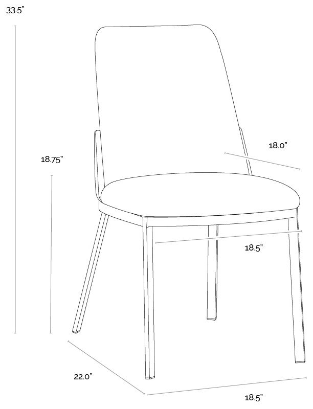 Sunpan Marie Dining Chair Belfast Oatmeal and Bravo Cognac Set of 2