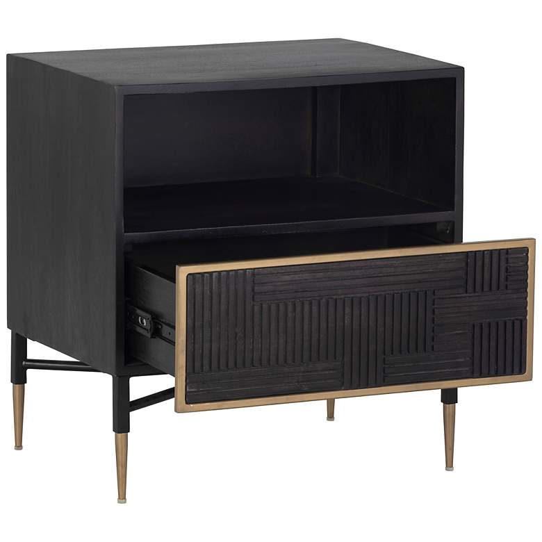 Image 3 Sunpan Markwood Nightstand Brass Dark Brown more views
