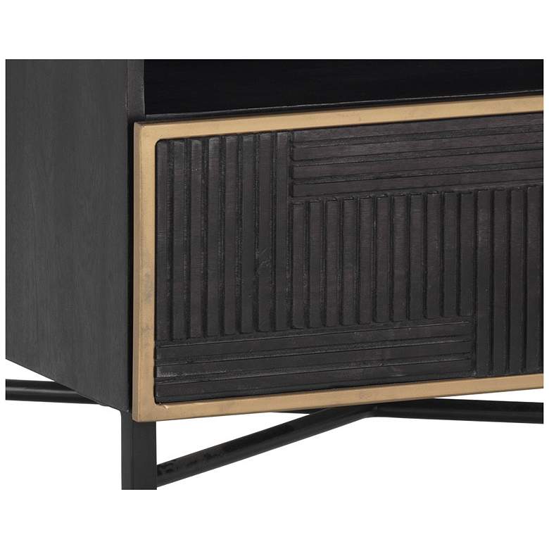 Image 4 Sunpan Markwood Nightstand Brass Dark Brown more views