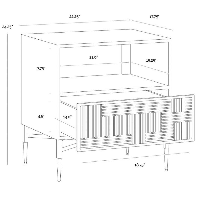 Image 7 Sunpan Markwood Nightstand Brass Dark Brown more views