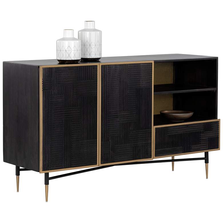 Image 1 Sunpan Markwood Sideboard Brass Dark Brown