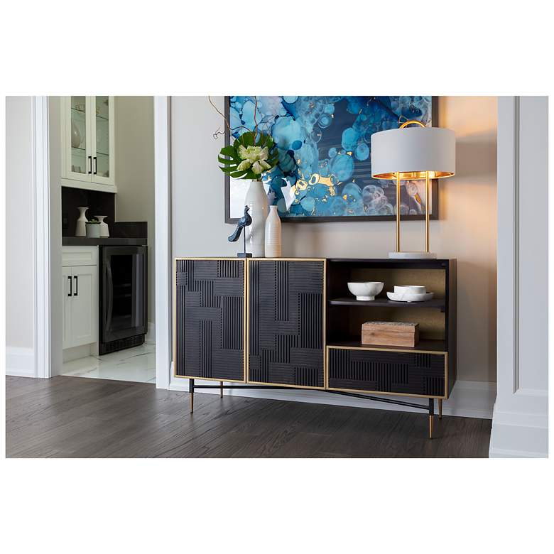 Image 4 Sunpan Markwood Sideboard Brass Dark Brown more views