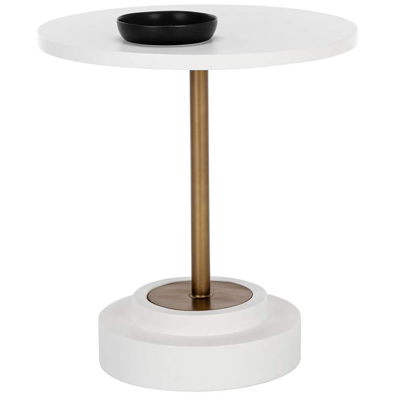 Image 1 Sunpan Marlowe Bistro Table Antique Brass White 27.5"