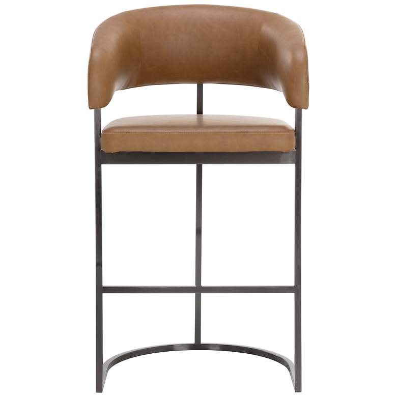 Image 2 Sunpan Marris Barstool Gunmetal Milliken Cognac more views