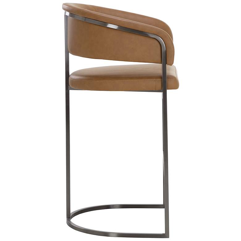 Image 3 Sunpan Marris Barstool Gunmetal Milliken Cognac more views