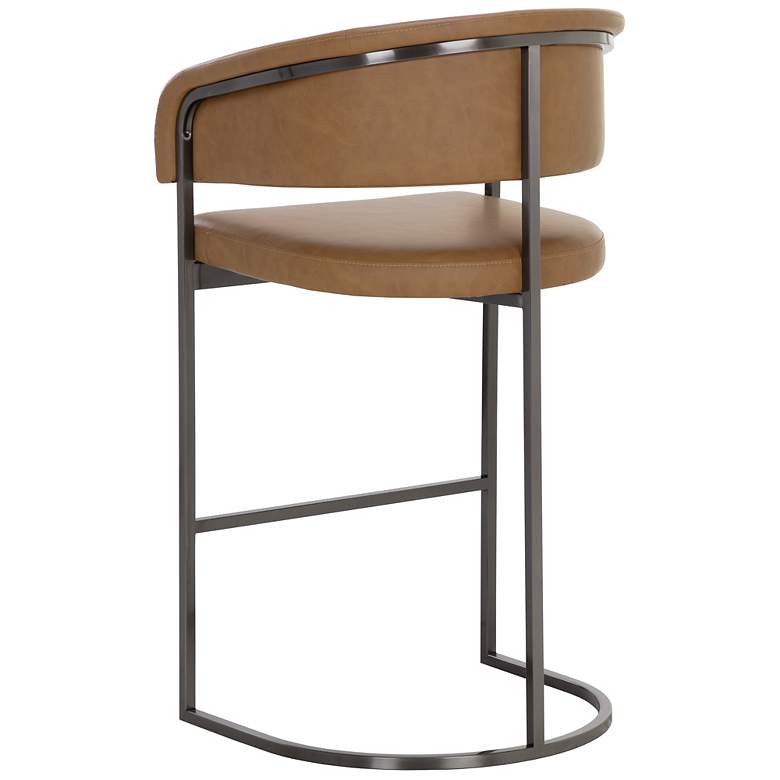 Image 4 Sunpan Marris Barstool Gunmetal Milliken Cognac more views