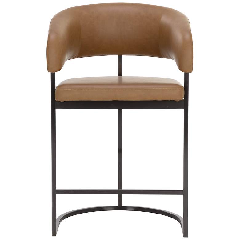 Image 2 Sunpan Marris Counter Stool Gunmetal Milliken Cognac more views