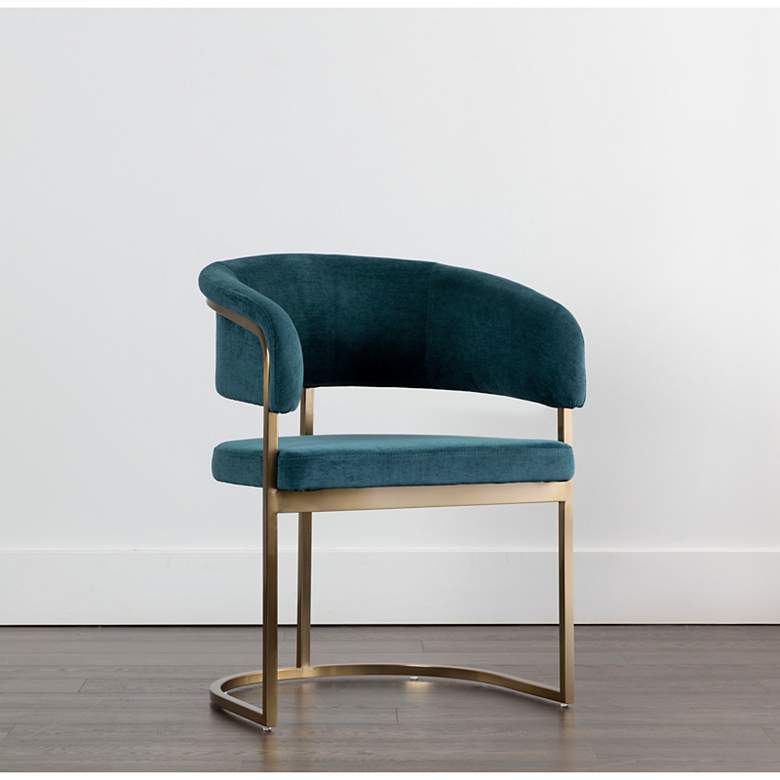 Image 1 Sunpan Marris Dining Armchair Gold Danny Teal