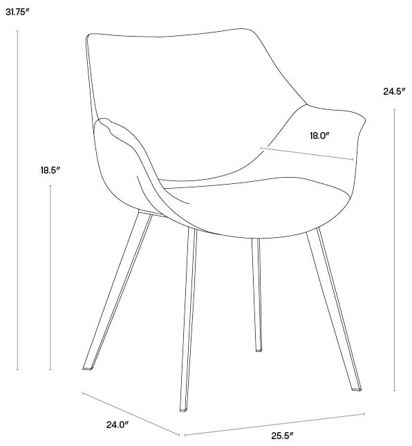 Sunpan Mason Dining Armchair Town Gray