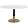 Sunpan Massie Dining Table White Marble 54"