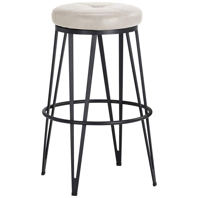 Image 1 Sunpan Matthews 29" Bravo Cream and Black Swivel Bar Stool