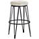 Sunpan Matthews 29" Bravo Cream and Black Swivel Bar Stool