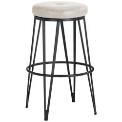 Sunpan Matthews 29" Bravo Cream and Black Swivel Bar Stool