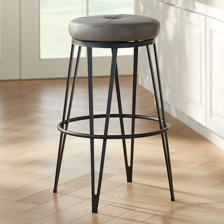 Image 1 Sunpan Matthews 29" Bravo Metal and Black Swivel Bar Stool