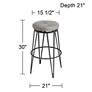 Sunpan Matthews 29" Bravo Metal and Black Swivel Bar Stool