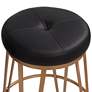 3_Sunpan Matthews 30" Onyx Black and Brass Modern Luxe Swivel Bar Stool more views