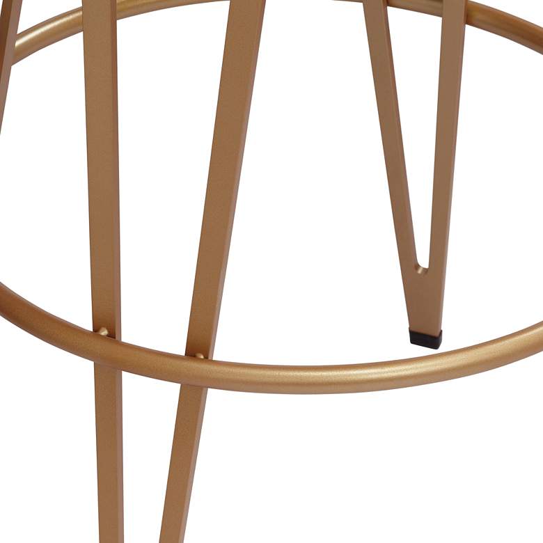 Image 4 Sunpan Matthews 30" Onyx Black and Brass Modern Luxe Swivel Bar Stool more views