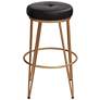 5_Sunpan Matthews 30" Onyx Black and Brass Modern Luxe Swivel Bar Stool more views
