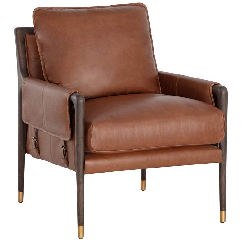 Image 2 Sunpan Mauti Armchair Brown Shalimar Tobacco Leather