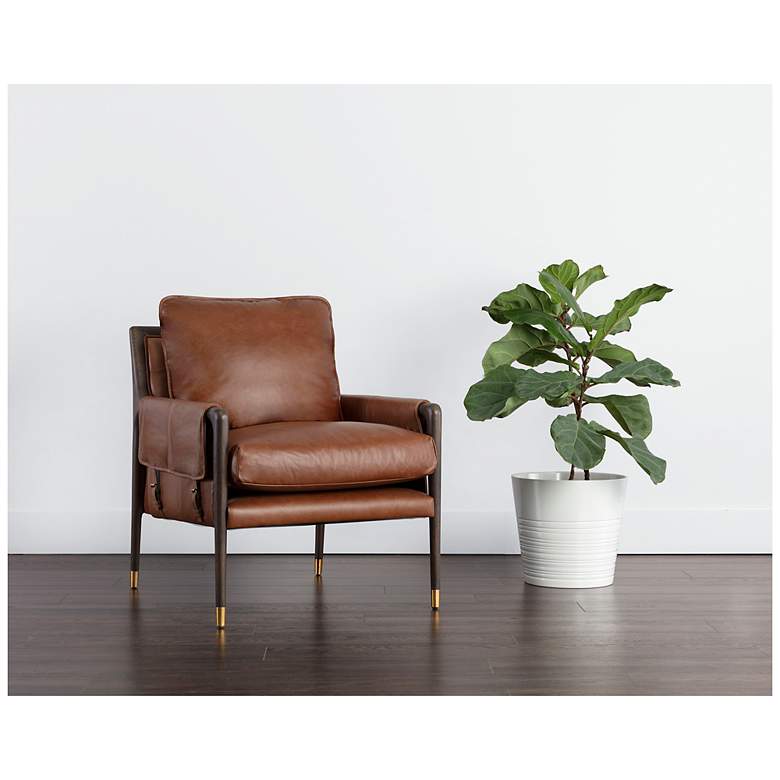 Image 1 Sunpan Mauti Armchair Brown Shalimar Tobacco Leather