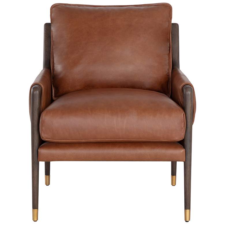 Image 3 Sunpan Mauti Armchair Brown Shalimar Tobacco Leather more views