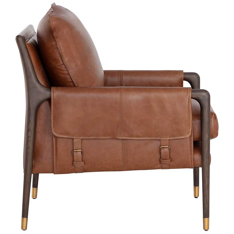 Image 4 Sunpan Mauti Armchair Brown Shalimar Tobacco Leather more views