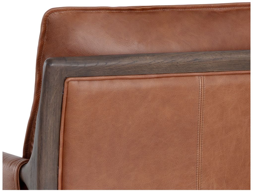 Sunpan Mauti Armchair Brown Shalimar Tobacco Leather