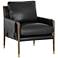 Sunpan Mauti Armchair Distressed Brown Cortina Black Leather