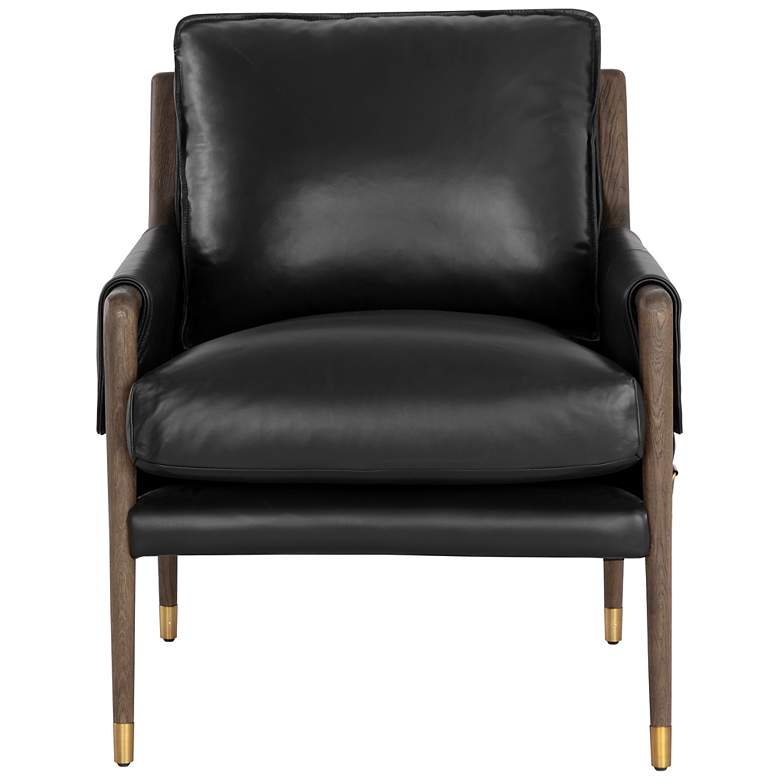 Image 3 Sunpan Mauti Armchair Distressed Brown Cortina Black Leather more views