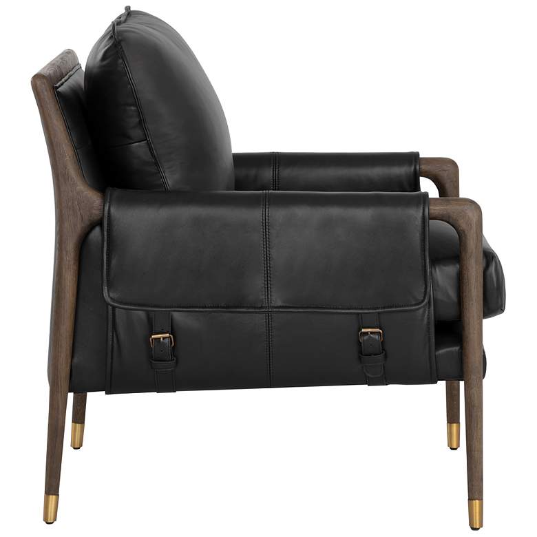 Image 4 Sunpan Mauti Armchair Distressed Brown Cortina Black Leather more views