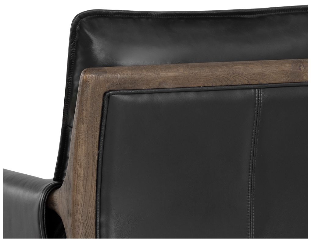 Sunpan Mauti Armchair Distressed Brown Cortina Black Leather
